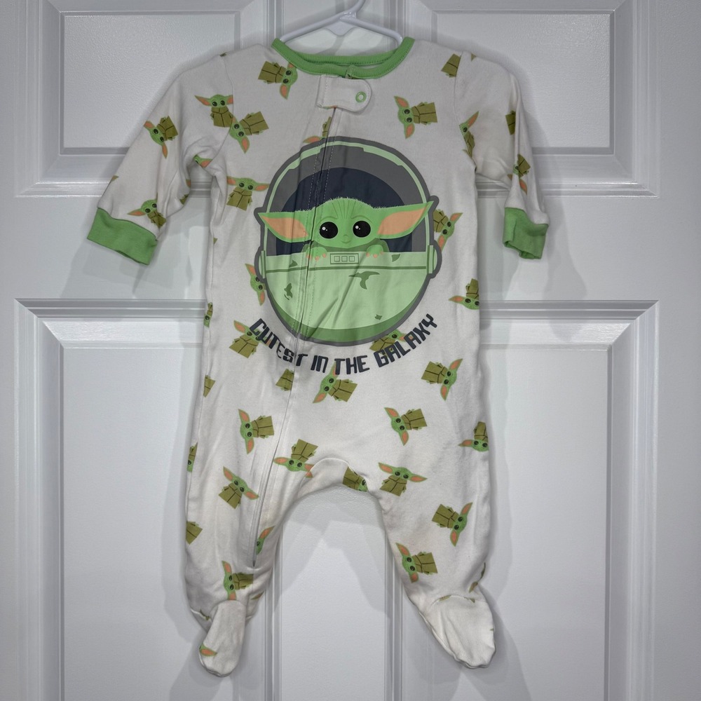Kids Star Wars Grogu Cutest in the Galaxy Footed Pajamas Size 3-6 Months
